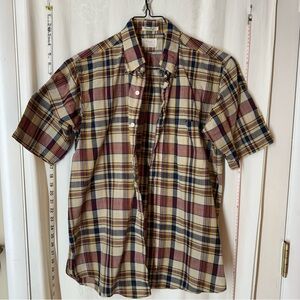 Vintage Men's King's Plaid Short Sleeved Shirt